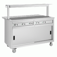 Buffet central mobile avec plaque chauffante 4 x GN 1/1 - Buffalo - JB187_1