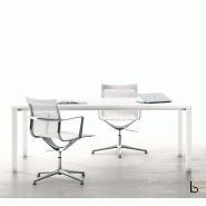 Fauteuil de réunion Evole en résille - Mobel Linea - Blanc_2