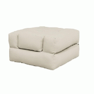 Fauteuil futon convertible Cube Chair - couleur beige - matelas 90x190 cm - design et pratique_1
