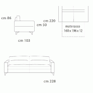 VIRGINIA Canapé-lit ouverture express - 160x196 cm - Ouverture assistée - Tissu marron chocolat - Fabrication italienne_1