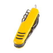 Couteau multifonctions en inox - 9 fonctions - Couleur jaune - 53g_1