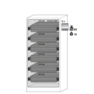 Armoire de sécurité Q-DISPLAY-30 modèle Q30.195.086.WDFW - réf 32781-066-33633 - type 30 - portes battantes vitrées - norme NF EN 14470-1_1