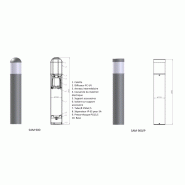 Borne lumineuse d'éclairage public électrique - SAM 900 - HID / halogène / fluorescente - 23 à 100 W - aluminium anodisé - 0,9 m_1