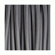 Fil électrique tissé gris vintage - Look rétro en tissu - Vendu au mètre_1