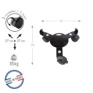 Roule-plante extensible basics noir 27-37 cm - acier époxy - socle rouleur_1