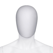 Tête homme Oeuf pour mannequin modulable blanc mat_1