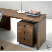 Caisson mobile pour bureau Lithos - Dellarovere - Noyer, 3 tiroirs, Oui_1