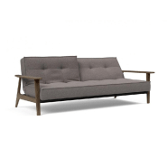 Innovation Living - Canapé lit design Splitback Frej convertible 115x210 cm - Chêne fumé et tissu Mixed Dance Grey_1