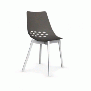 Lot de 2 chaises design JAM W - grège brillant et blanc optique opaque - fabrication italienne_1