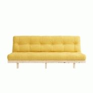 Banquette convertible futon LEAN KARUP - coloris jaune - couchage 130 x 190 cm - structure en pin massif_1