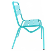 Chaise d'extérieur empilable Avignon en aluminium finition bleu agata par 4_1
