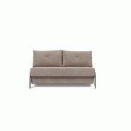 INNOVATION LIVING  CANAPÉ DESIGN CUBED 02 CHROME CONVERTIBLE 200*140 CM TISSU CORDUFINE, BEIGE_1