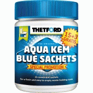 SYNCHRO - Traitement Aqua Kem Blue en sachets (15+3 gratuits) pour toilettes portables et à cassette_1