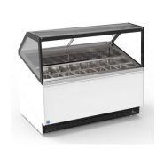 Vitrine à crèmes glacées avec grande façade en verre, pour chr, traiteurs, boulangeries, pâtisseries, marchands de glace et snacks -  delight 16 iarp_1