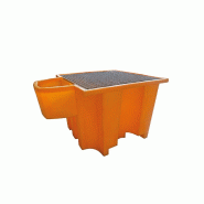 Bac de rétention PE 1100 litres + Caillebotis + Réceptacle intégré - Caillebotis acier galvanisé_1