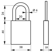 Cadenas à clé Cobble 38 mm bleu - aluminium massif anodisé - anse inox - protection contre le crochetage et le perçage_1