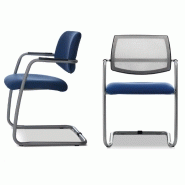 Chaise de réunion CLUB avec structure en acier et assise rembourrée