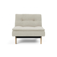 Fauteuil design Dublexo Eik convertible lit 90x115 cm - Pieds chêne naturel - Tissu Mixed Dance Natural_1