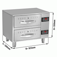 Meuble chauffant avec 2 tiroirs GN 1/1 - L 824 mm_1