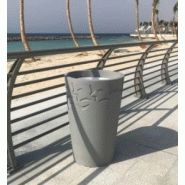 Panier JJ - Poubelle publique en béton haute performance - The Italian Lab - D 610, H 860 mm_1