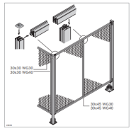 Profilé en aluminium anodisé pour grille de protection - 30x45 - compatible treillis ondulés WG30 et WG40_1
