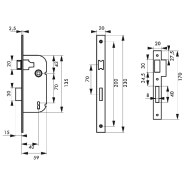 Serrure encastrable pour porte d'entrée à 3 gorges - mécanisme 2 tours - THIRARD - V/BR_1