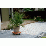 Support à roulettes bois rond 