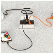 Table haute Média THM209 - électrification intégrée avec top access PC, USB, HDMI et structure métallique rigide_1