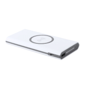 Power bank en plastique - 6000 mAh - Chargeur sans fil intégré - Ports USB et USB-C - Couleur blanche_1