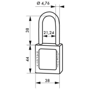 Cadenas de consignation loto lockout tagout 38 mm anse inox ø 4,76 jaune