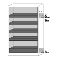 Armoire de sécurité anti-feu Q-CLASSIC-30 - modèle Q30.195.116.FU.WDAS - réf 37579-061-37609, avec socle de transport et étagères de rétention_1