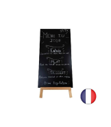 Chevalet trépied en bois brut - Ardoise double face 97 x 52 cm - Référence : LSTF7BRUT+97X52_1