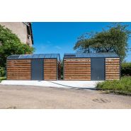 Abri vélos sécurisé en bois - Vision, modulable avec porte sécurisée et finitions personnalisables_1