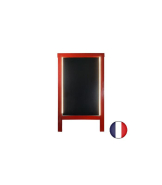 Chevalet stop trottoir en bois avec éclairage LED - 127 x 75 cm - Référence : LSTF38RV+LED_1