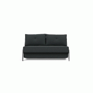 Innovation Living - Canapé design Cubed 02 Chrome convertible 200x160 cm - Tissu bouclé Black Raven_1