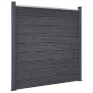 Vidaxl ensemble de panneaux de clôture gris 699x186 cm wpc 3211833_1