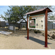 Vitrine extérieure en aluminium et bois - ref : 407509 - affichage de 8 à 27 A4 - serrure de sécurité et finition acajou_1