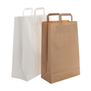 Sac publicitaire en papier kraft - poignée plate - 80 g/m² - couleur blanc_1