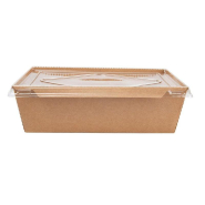 Barquette Kraft + couvercle PET 2100cc 22x16,4x6,5 - par 50_1