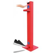 Borngel/r - distributeur de gel hydroalcoolique à pédale mécanique - Ingitek - acier rouge - capacité 1 litre - fabriqué en France_1