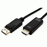 Roline câble displayport dp - uhdtv, slim, m/m, noir, 1 m_1