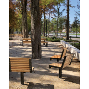 Chaise en bois pivotante Husson International - 0,6m - acier revêtu et bois résineux, exotique ou bambou_1