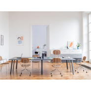 Table de réunion fonctionnelle - Plateau tonneau, rectangulaire, elliptique, carré ou rectangulaire - OGI A_1