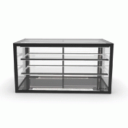 Vitrine neutre INTEGRA à poser - 1000 mm - 3 niveaux - H815 mm - IN100-80N | Sayl Barcelona - Accès arrière, 815 mm_1