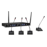 Système de conférence sans fil BE-10CONF - Ensemble complet avec 4 micros pupitres et station de réception BE-1040_1