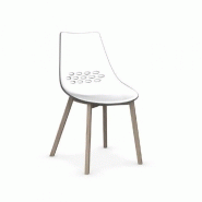 Lot de 2 chaises design Jam W - Transparent et bicolore - Piétement en frêne naturel - Fabrication italienne_1