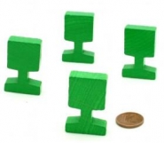 Panneau circulation carré vert en bois - 12 x 12 x 4 mm_1