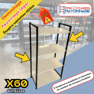 Rayonnage léger - Lot unique de 60 échelles et 100 niveaux tôlés_1