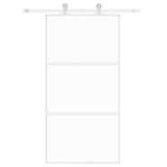 Vidaxl porte coulissante blanc 102,5x205 cm verre trempé aluminium 155206_1