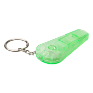 Porte-clés lampe/sifflet en plastique frosty - couleur verte - 12g_1